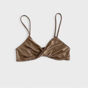 Free People Gold Shimmer Bralette Top